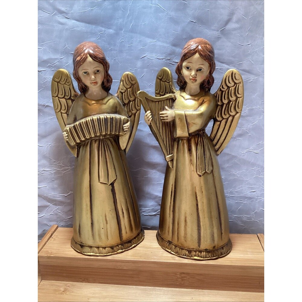 Brinns Gold Musical Choir Angel Set #TX 1673 Vintage MCM Christmas Decor